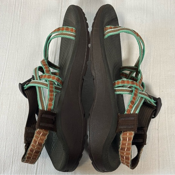 Chaco Z/Cloud X Strappy Open Toe Sandals-Orange and Teal Green-Women Size 6 - Picture 6 of 10